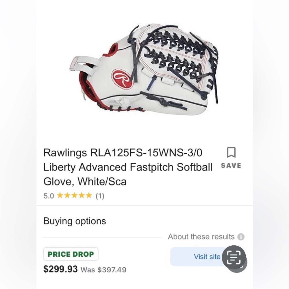 Rawlings RLA125FS-15WNS Liberty Advanced Fastpitch Softball Glove Bundle - Picture 15 of 15